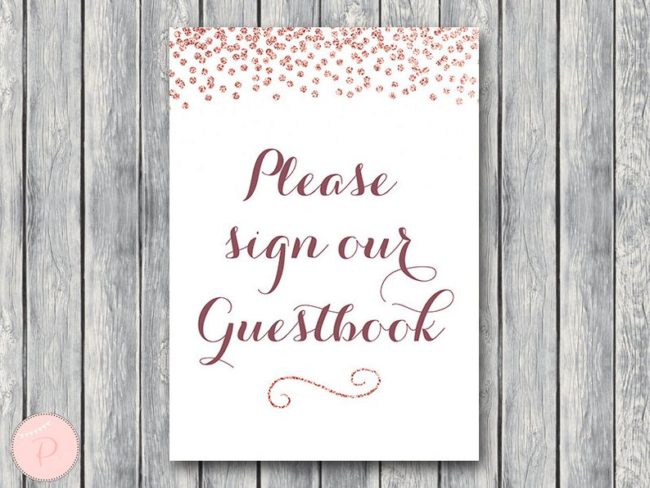 Rose Gold Guestbook Sign