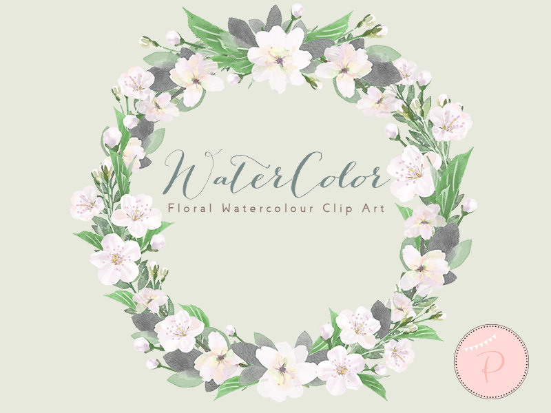 white romantic winter wedding flower clipart